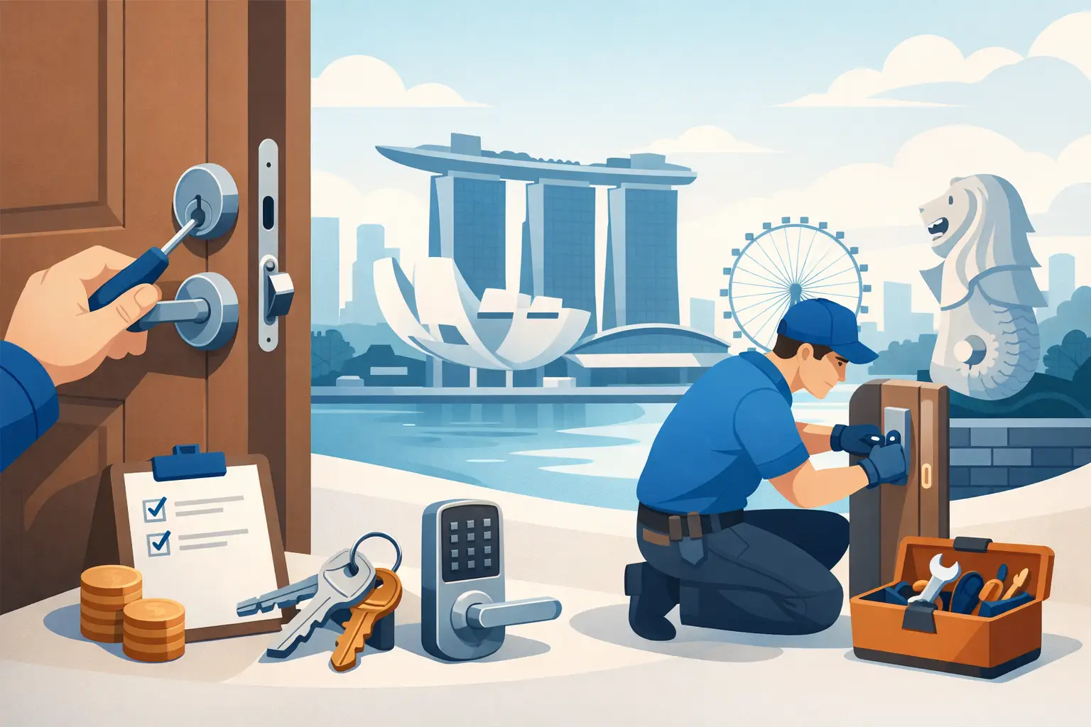 Main Door Lock Replacement Cost in Singapore