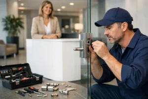 Office Glass Door Lock Repair Done Right